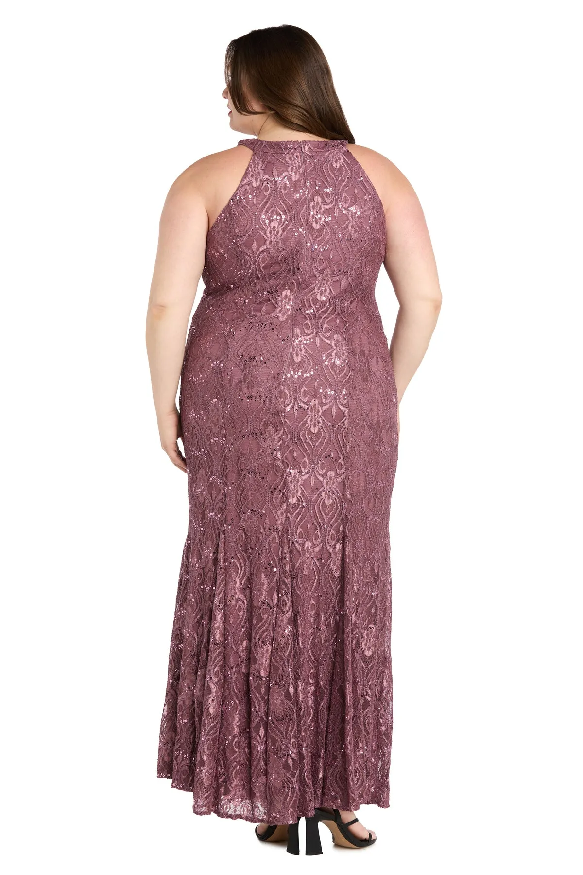Elegant High-Neck Lace Gown - Plus sold by R&M Richards product image thumbnail 2