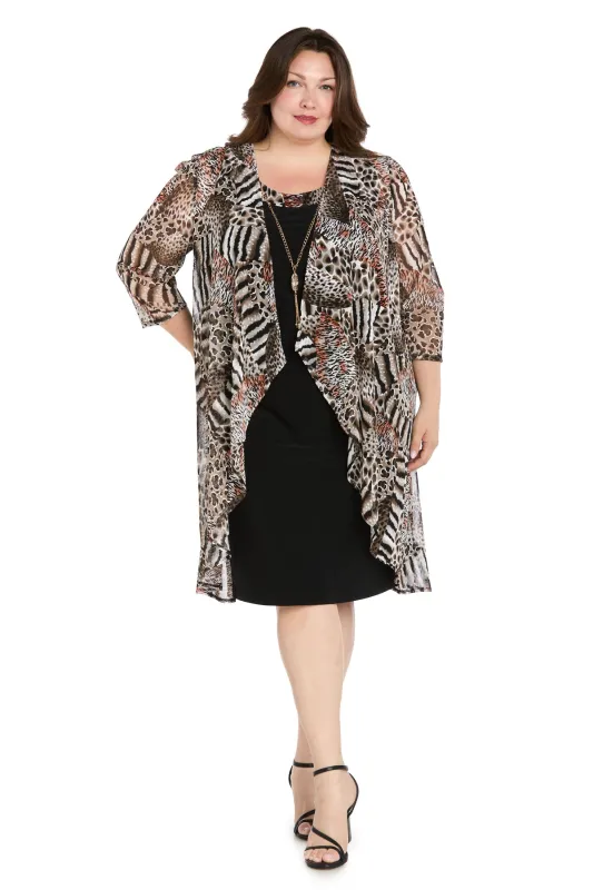 Black Mini Dress with Animal Print Jacket sold by R&M Richards