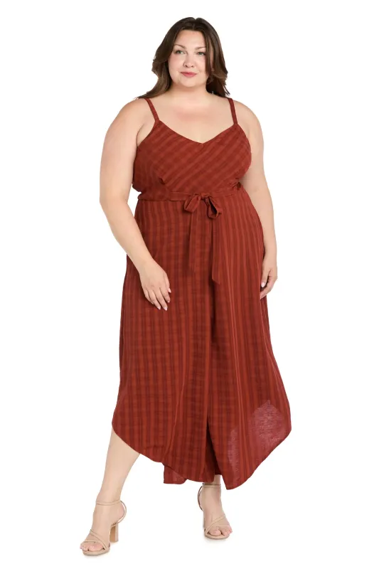 Spice Checkered Midi Jumpsuit - Plus sold by R&M Richards