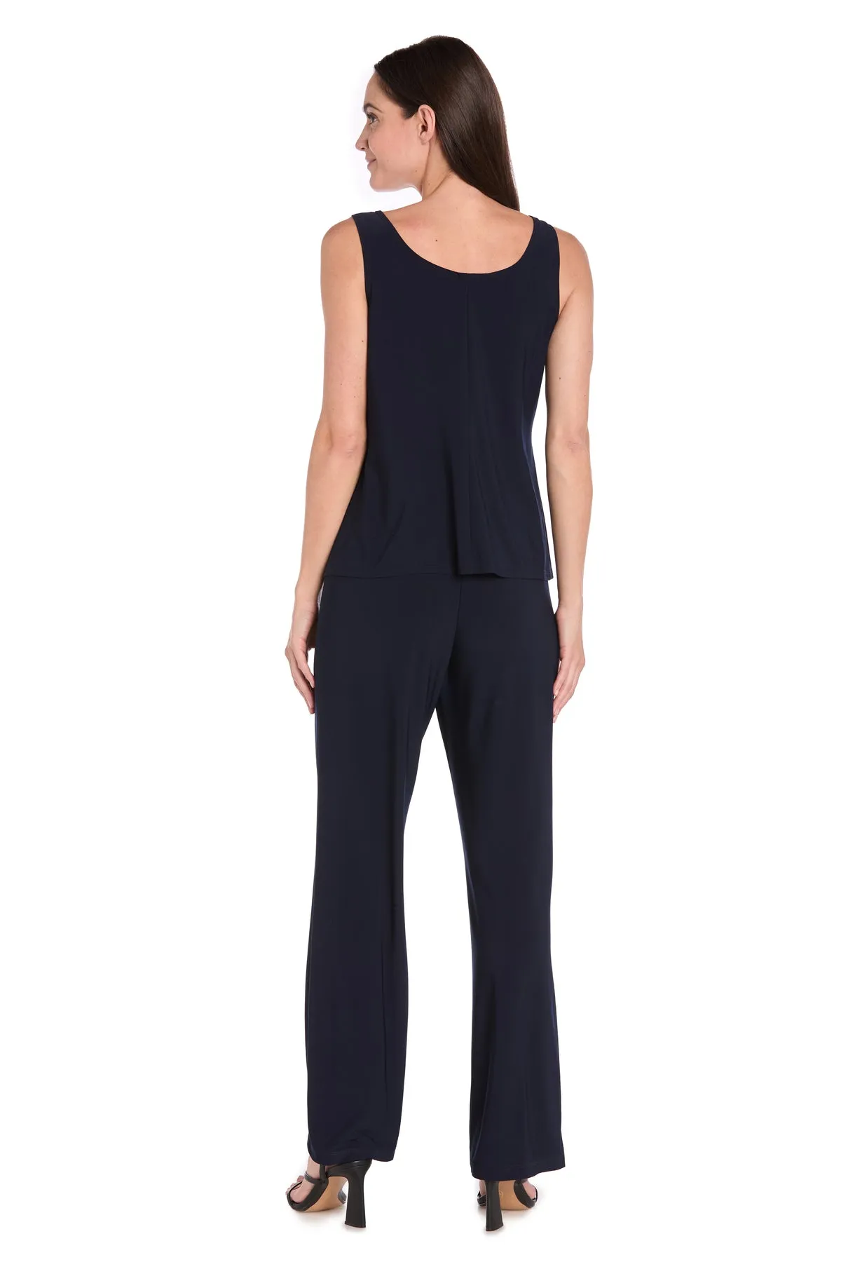 Elegant Black ITY Pant Set with Floral Sheer Jacket sold by R&M Richards product image thumbnail 4