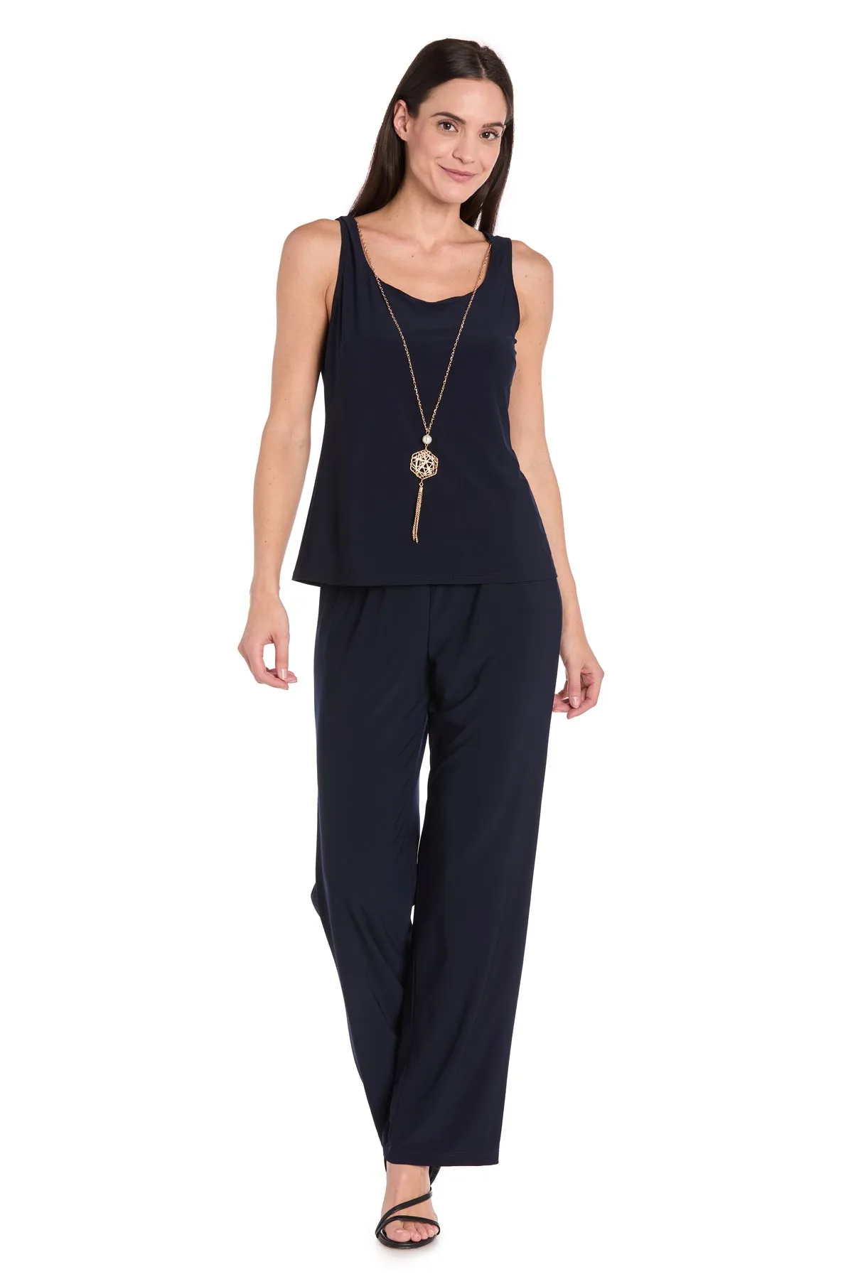 Elegant Black ITY Pant Set with Floral Sheer Jacket sold by R&M Richards product image thumbnail 3