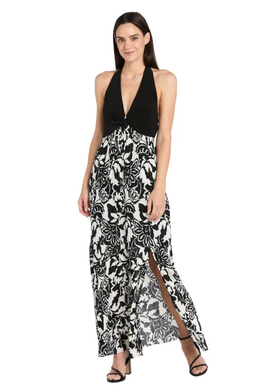 Monochrome Grace Halter Maxi Dress sold by R&M Richards