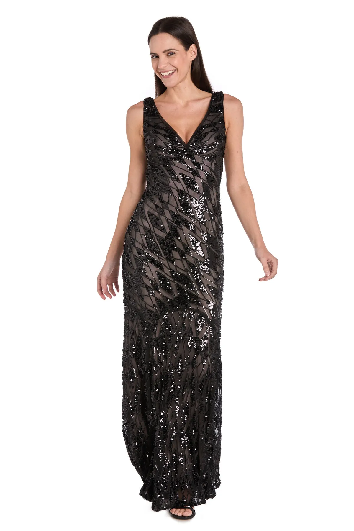 Midnight Elegance Sequin Gown sold by R&M Richards