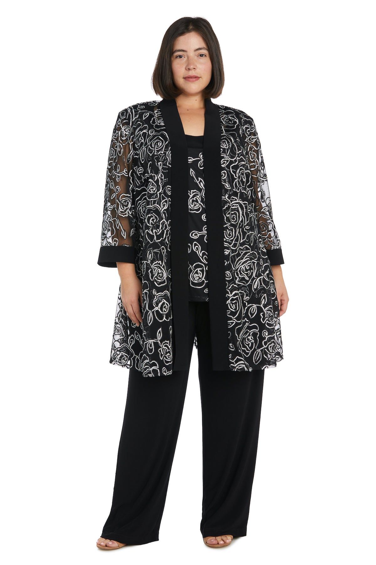 Two-Piece Mock Embellished Pantsuit - Plus sold by R&M Richards