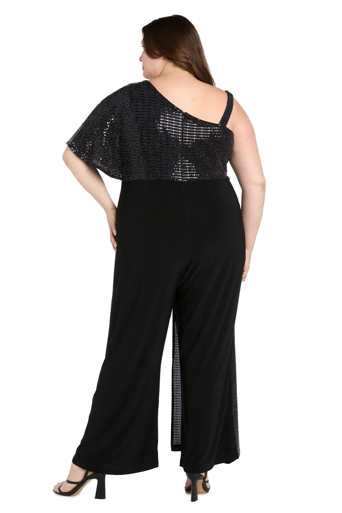 One Shoulder Metallic Jumpsuit - Plus sold by R&M Richards product image thumbnail 2