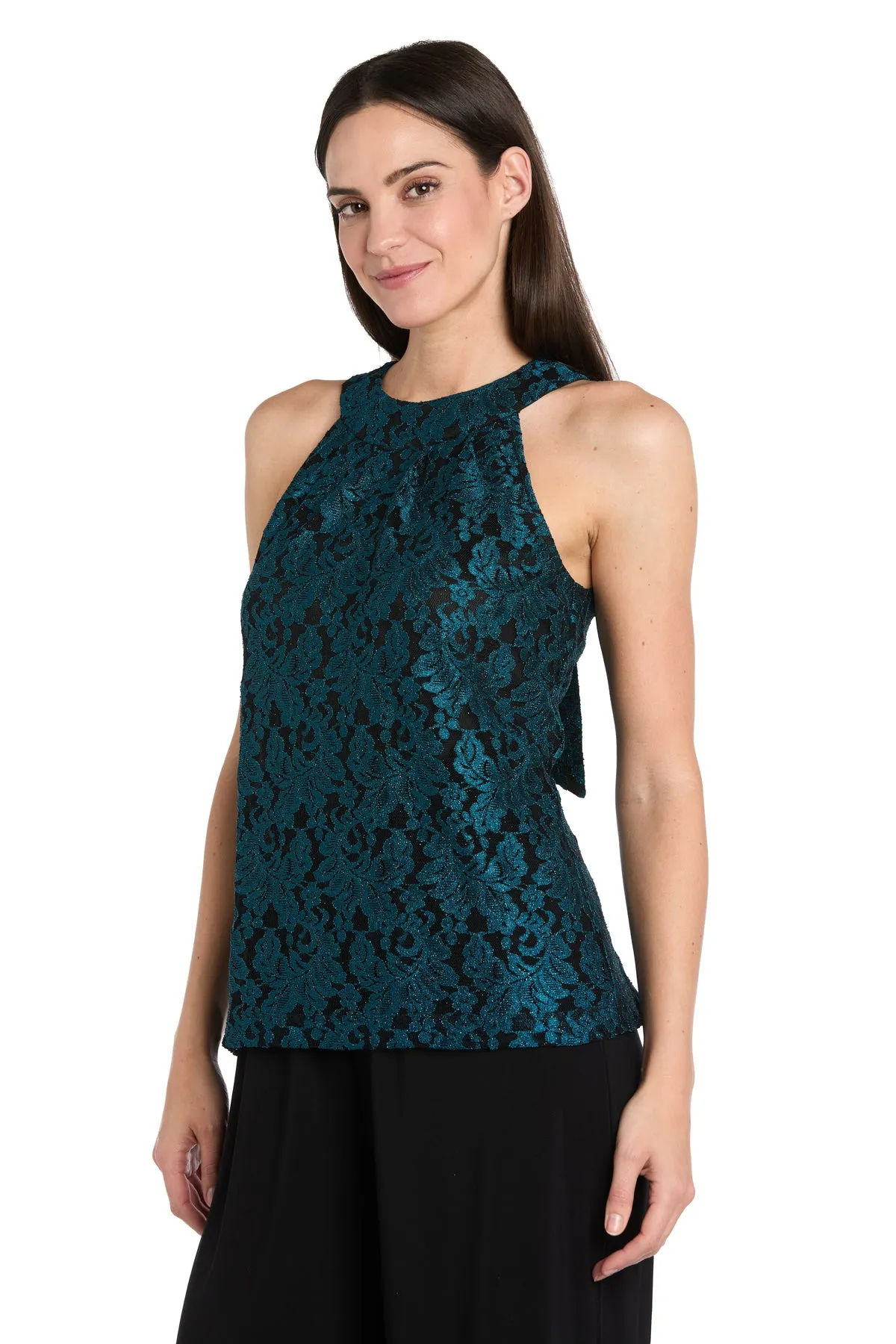 Midnight Elegance Lace Bow Jumpsuit sold by R&M Richards product image thumbnail 5