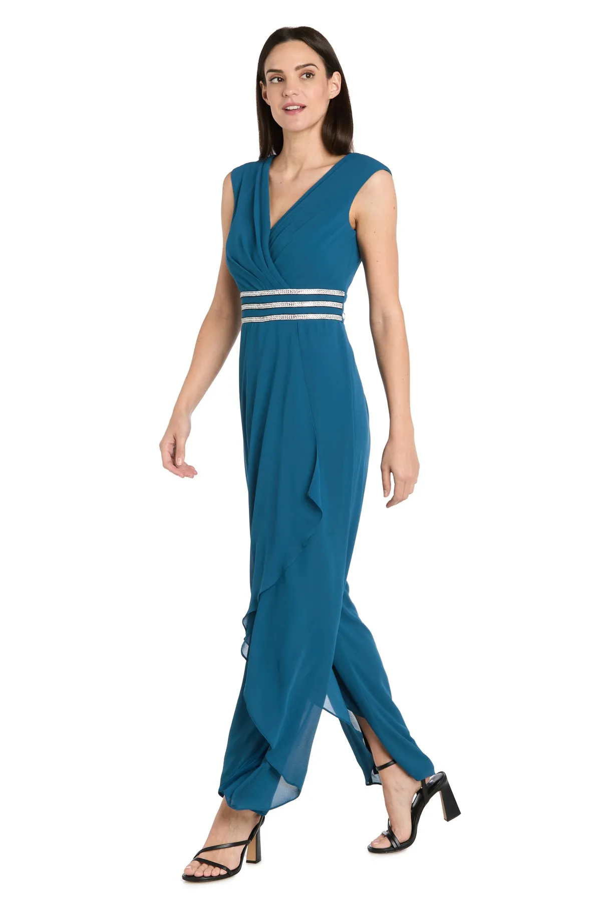V-Neck Jumpsuit with Rhinestone Waistband sold by R&M Richards product image thumbnail 4