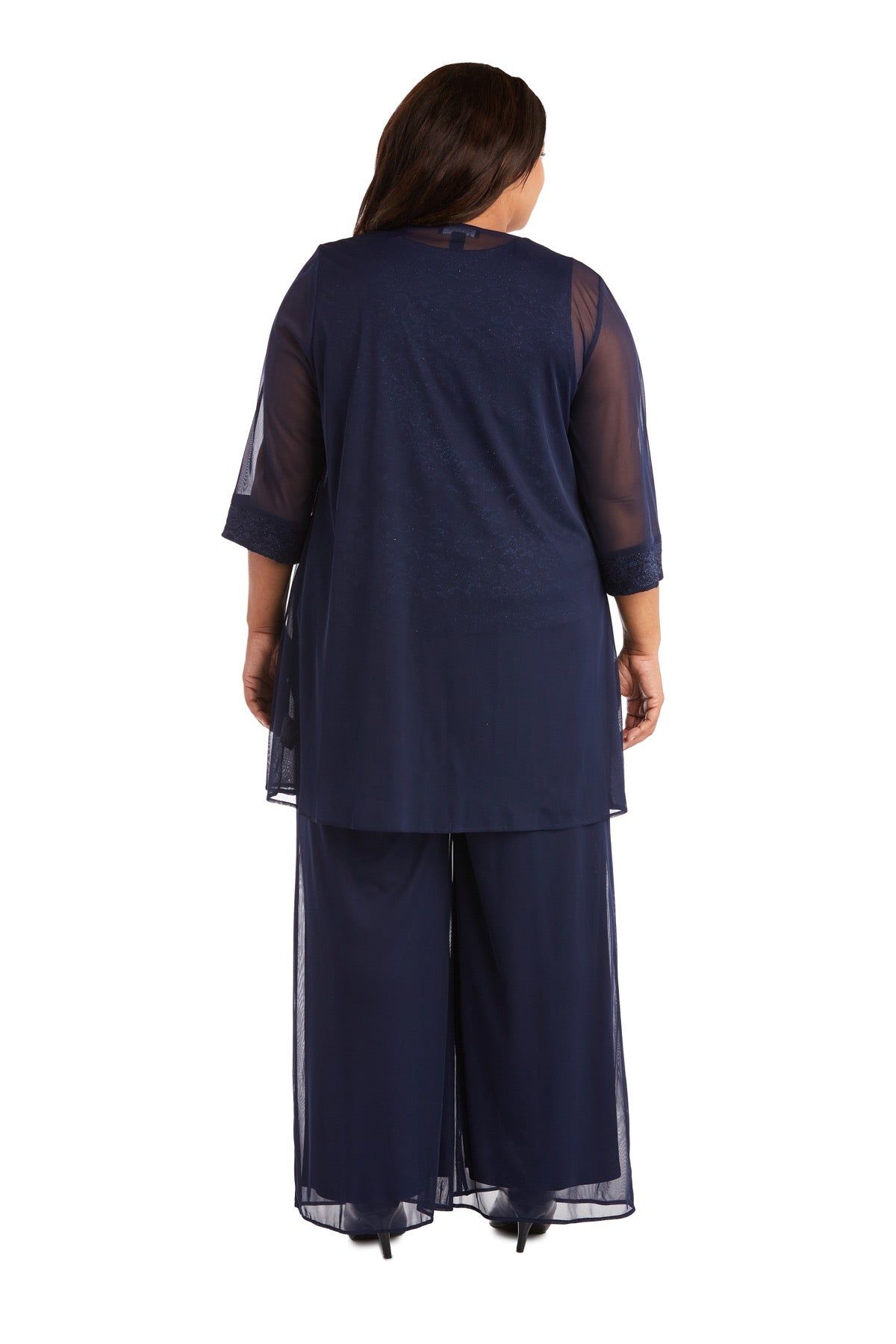 Pearl Detailed Tank Top and Pant Set with Matching Sheer Jacket - Plus sold by R&M Richards product image thumbnail 16