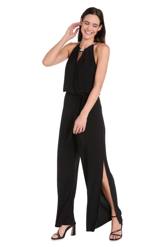 Halo Neckline Keyhole Jumpsuit - Petite sold by R&M Richards