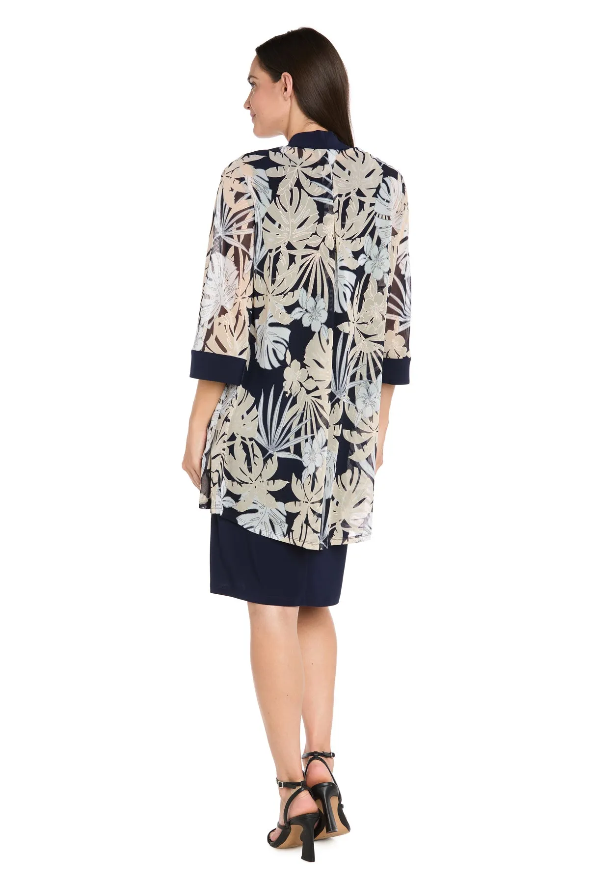 Leaf-Patterned Chiffon Jacket Dress Set sold by R&M Richards product image thumbnail 2