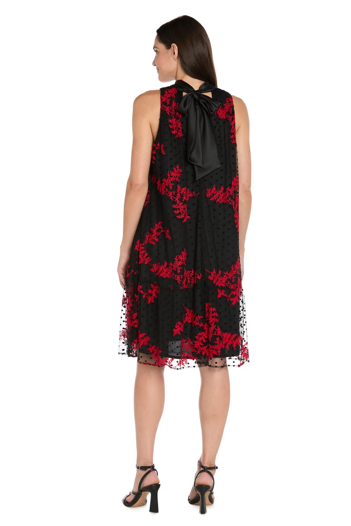 Embroidered Flocked Tulle Swing Dress with Satin Collar - Petite sold by R&M Richards product image thumbnail 2