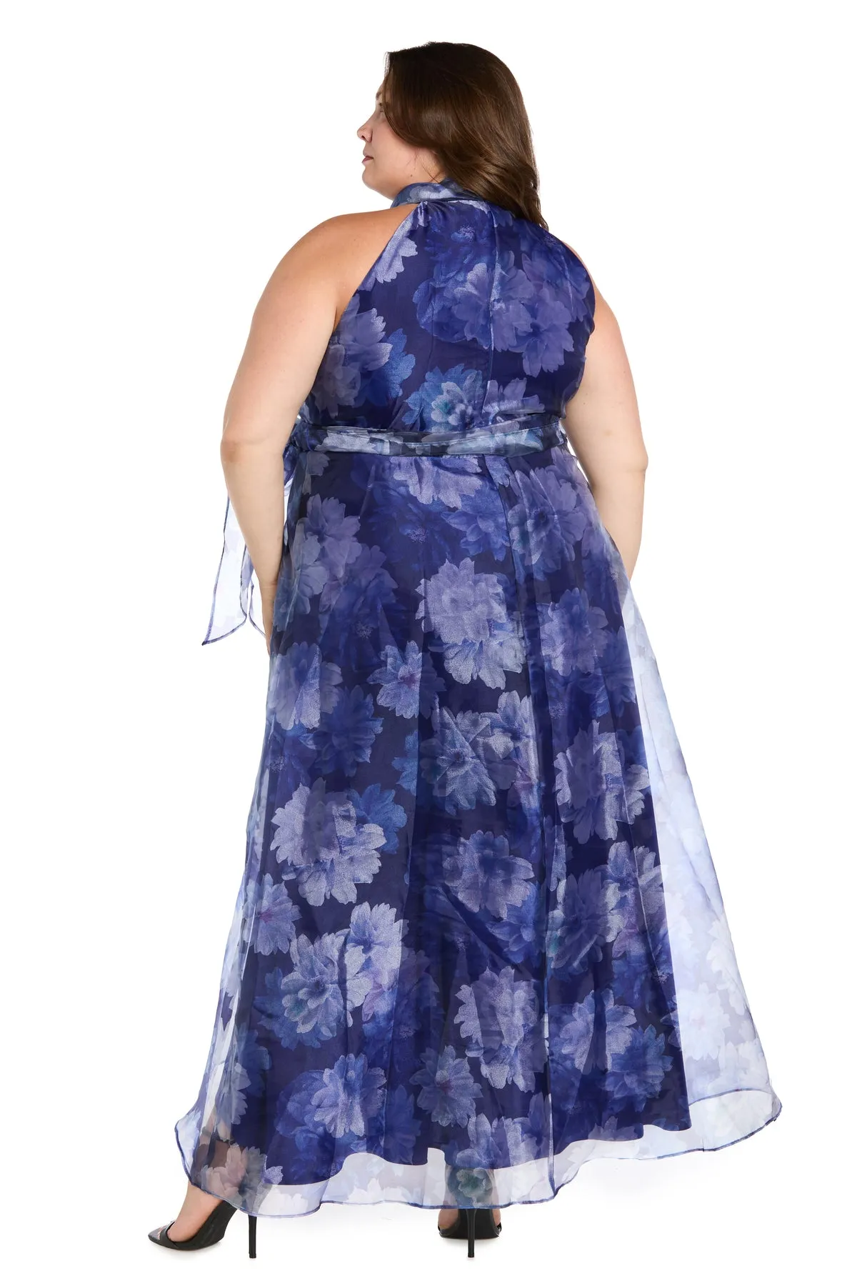 High-Low Tiered Taffeta Dress with Sash - Plus sold by R&M Richards product image thumbnail 2