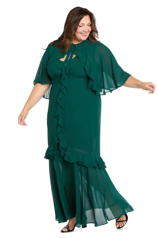 Ruffled Chiffon Dress - Plus sold by R&M Richards