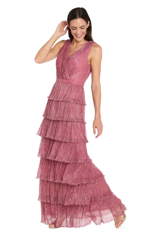 Tiered Maxi Dress in Berry Metallic sold by R&M Richards