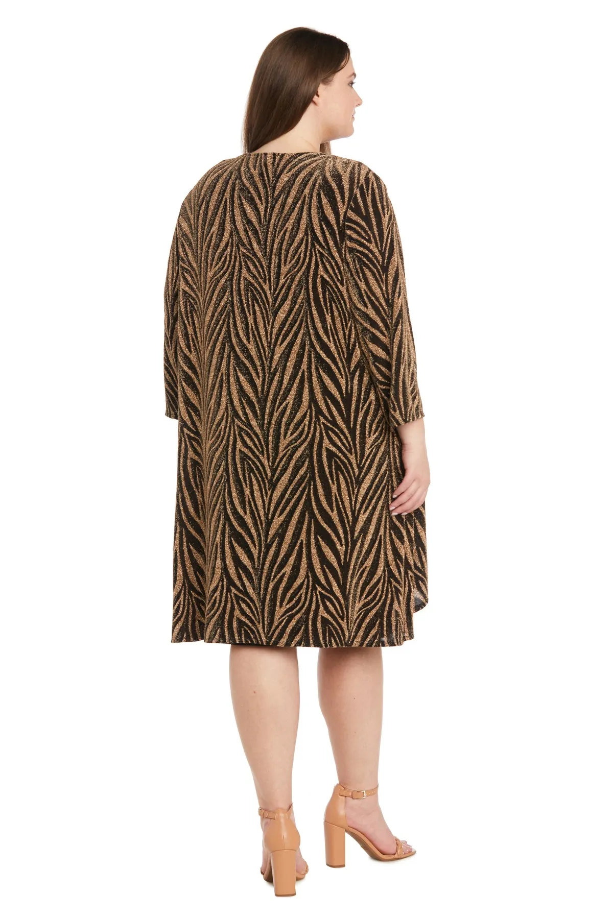 Two-Piece Metallic Knit Jacket Dress - Plus sold by R&M Richards product image thumbnail 2
