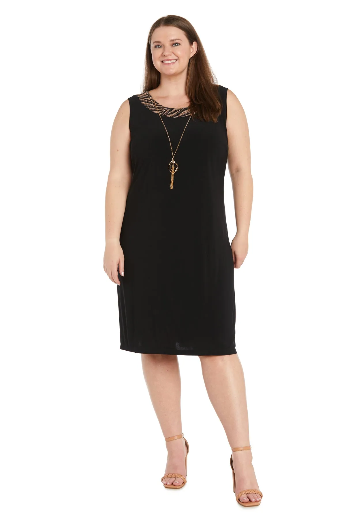 Two-Piece Metallic Knit Jacket Dress - Plus sold by R&M Richards product image thumbnail 3