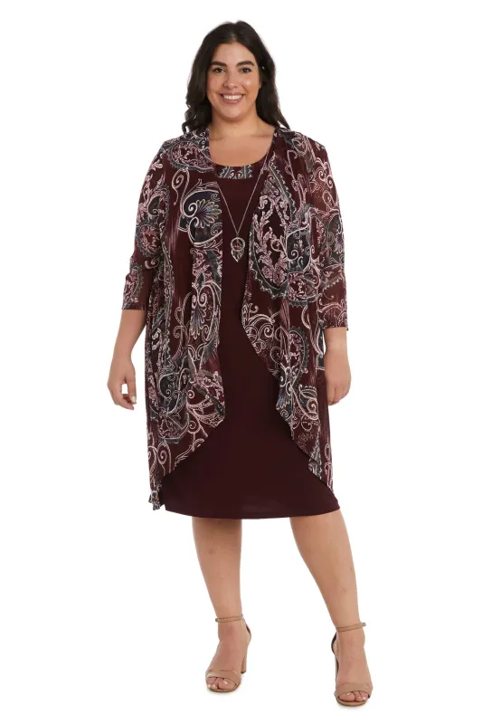 Two-Piece Printed Jacket and Dress Set - Plus sold by R&M Richards
