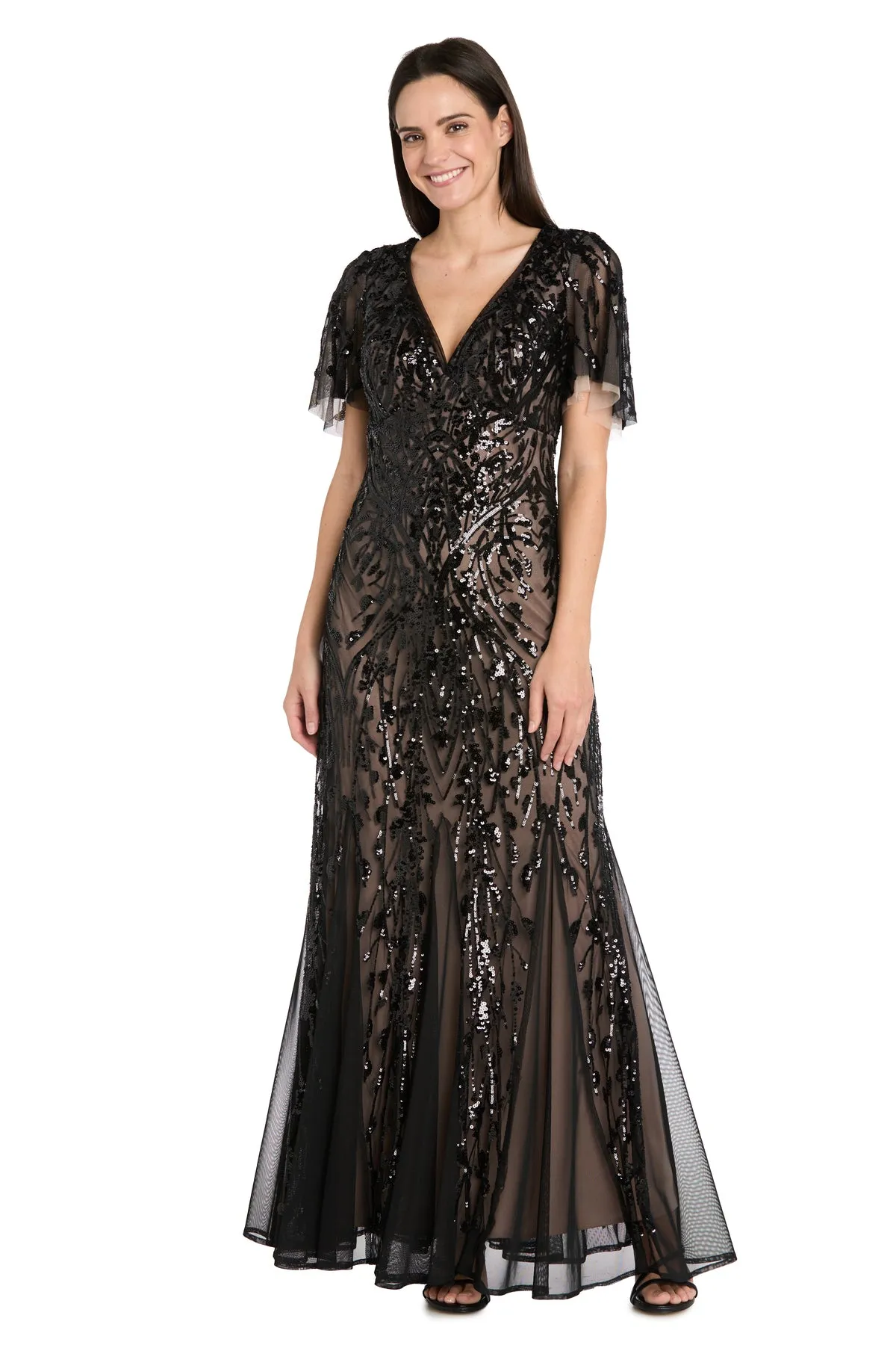 Sequin Embroidered Empire Gown - Petite sold by R&M Richards