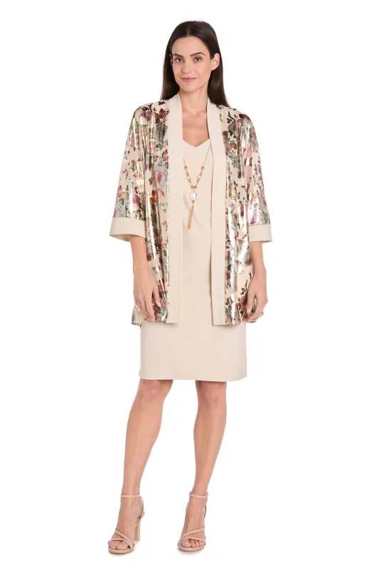 Luna Foil Print Jacket Dress Set with Necklace sold by R&M Richards