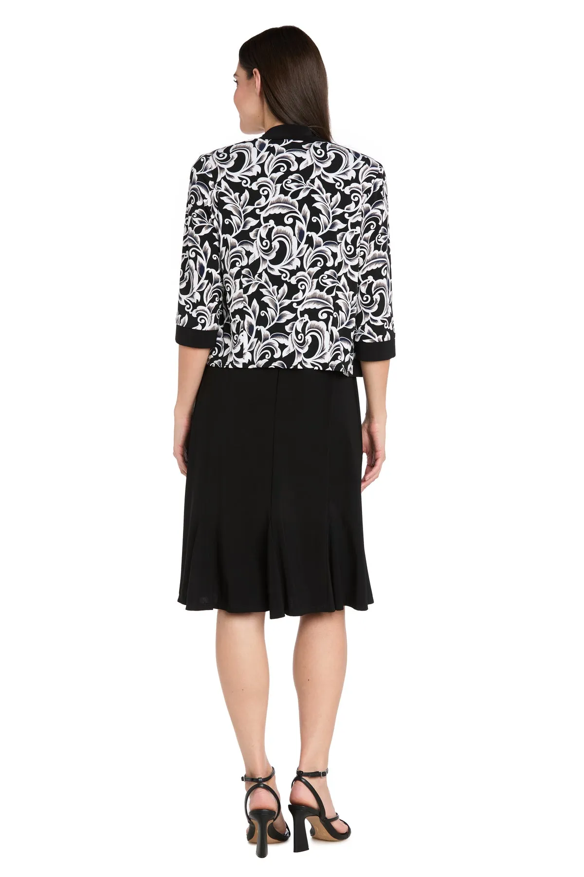 Printed Cropped Jacket & Solid ITY Swing Dress - Petite sold by R&M Richards product image thumbnail 2
