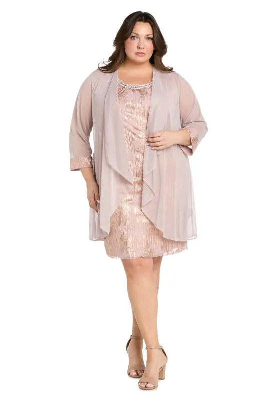 Metallic Patterned Jacket Dress - Plus sold by R&M Richards