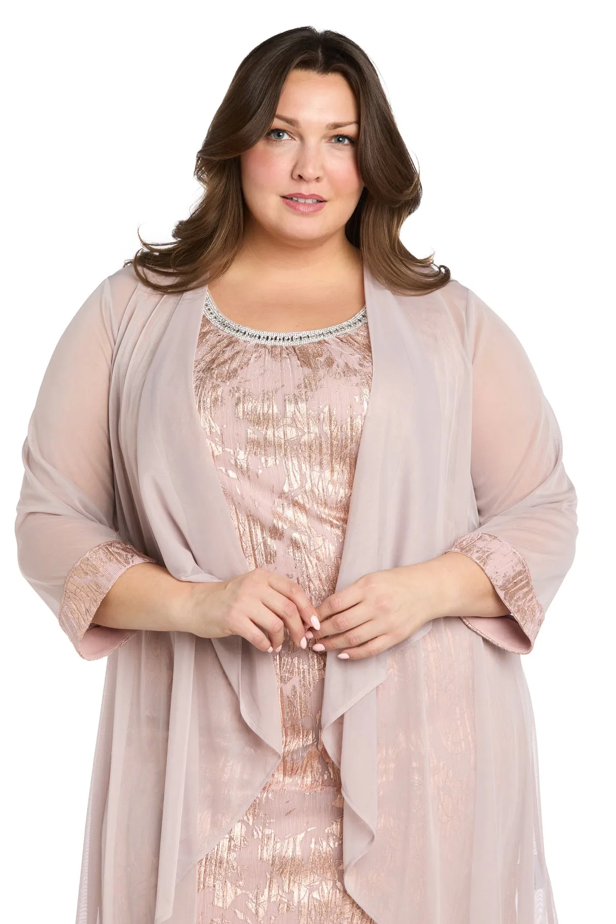 Metallic Patterned Jacket Dress - Plus sold by R&M Richards product image thumbnail 5