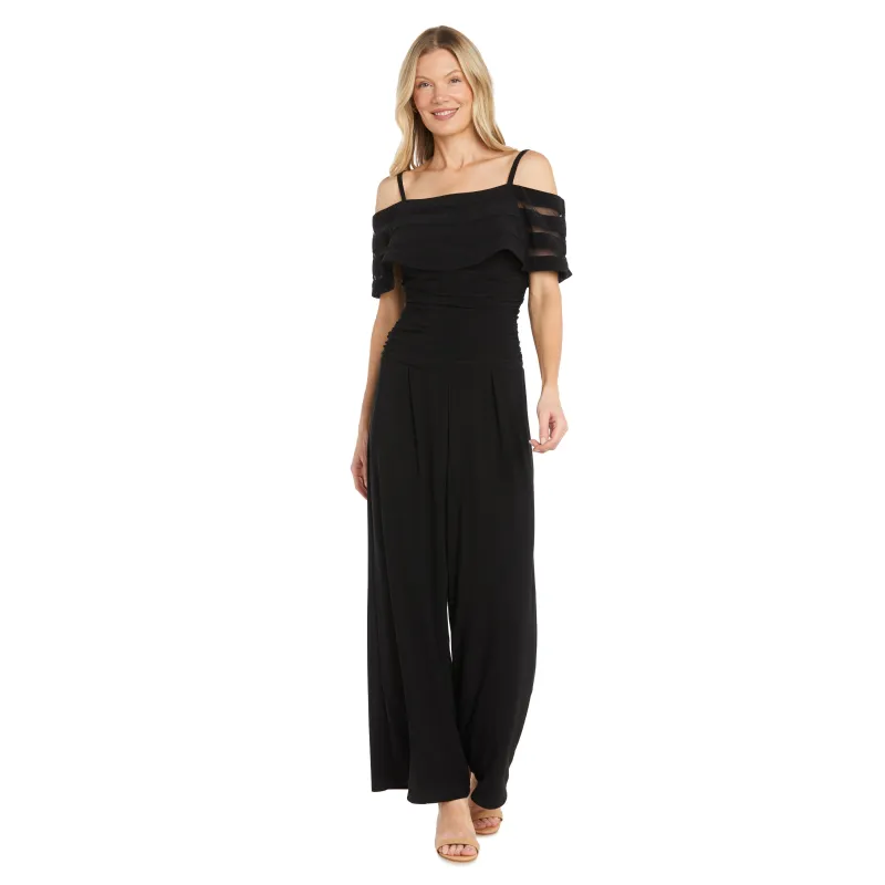 Jumpsuit with Illusion Sheer Off The Shoulder Inserts sold by R&M Richards