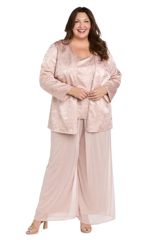 Three-Piece Pantsuit Set with Jacquard Cardigan Jacket sold by R&M Richards