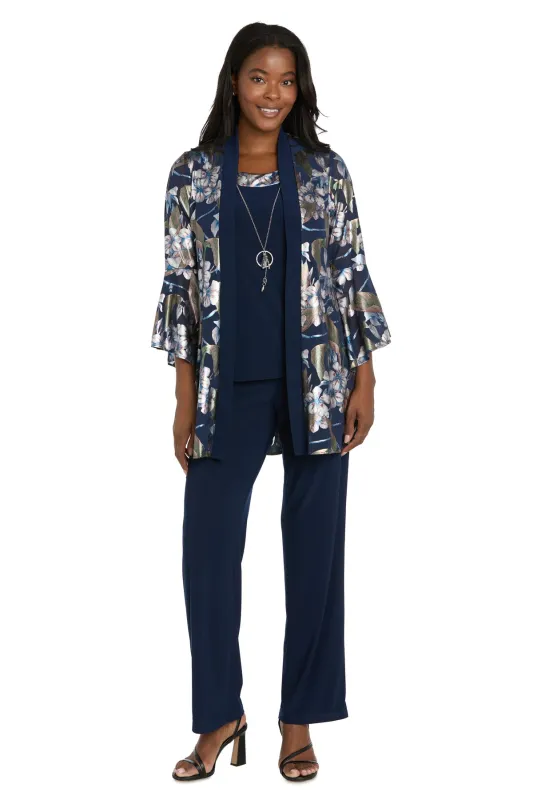 Navy Blossom Two-Piece Pant Suit sold by R&M Richards