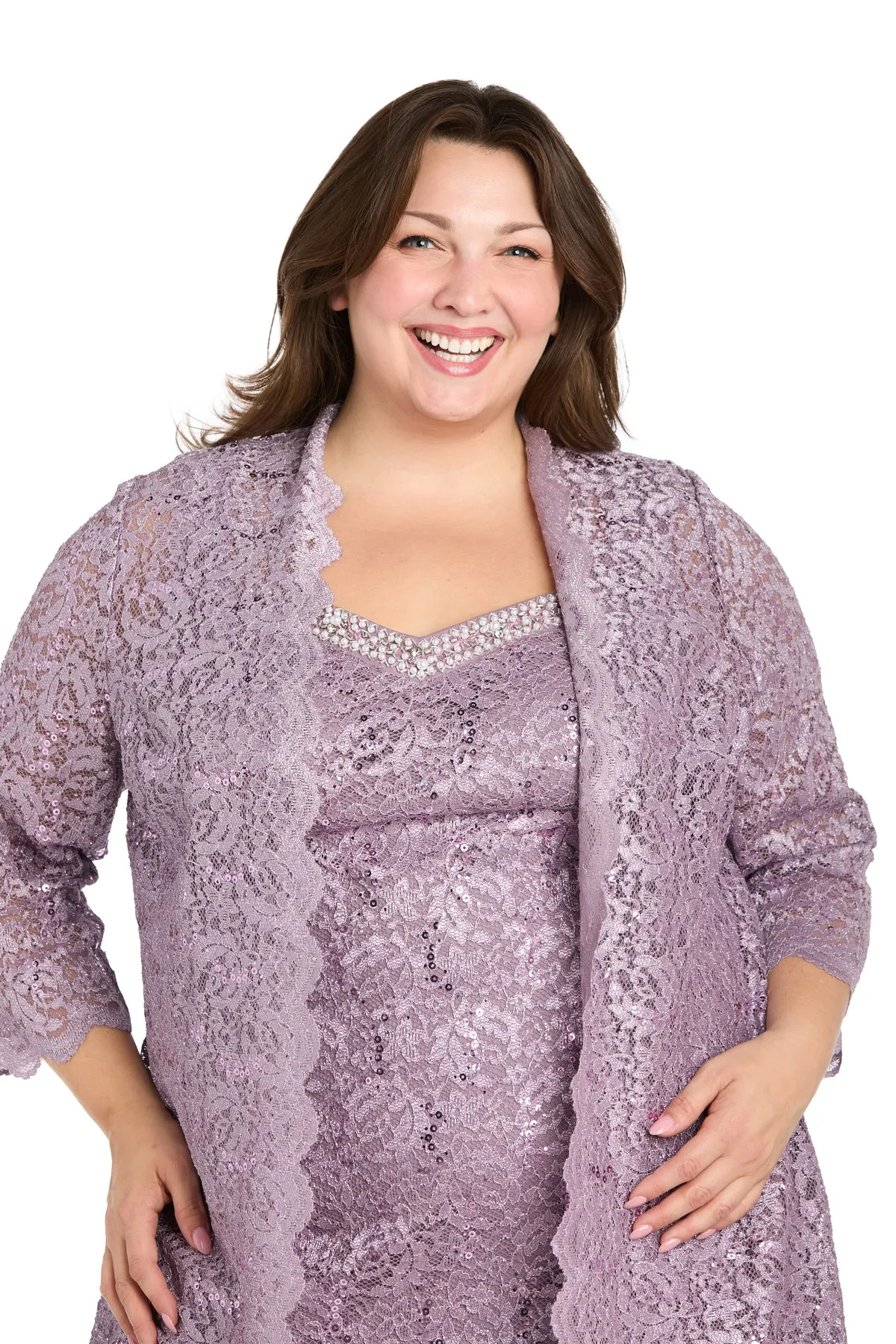 Elegant Lace Jacket and Dress - Plus sold by R&M Richards product image thumbnail 5