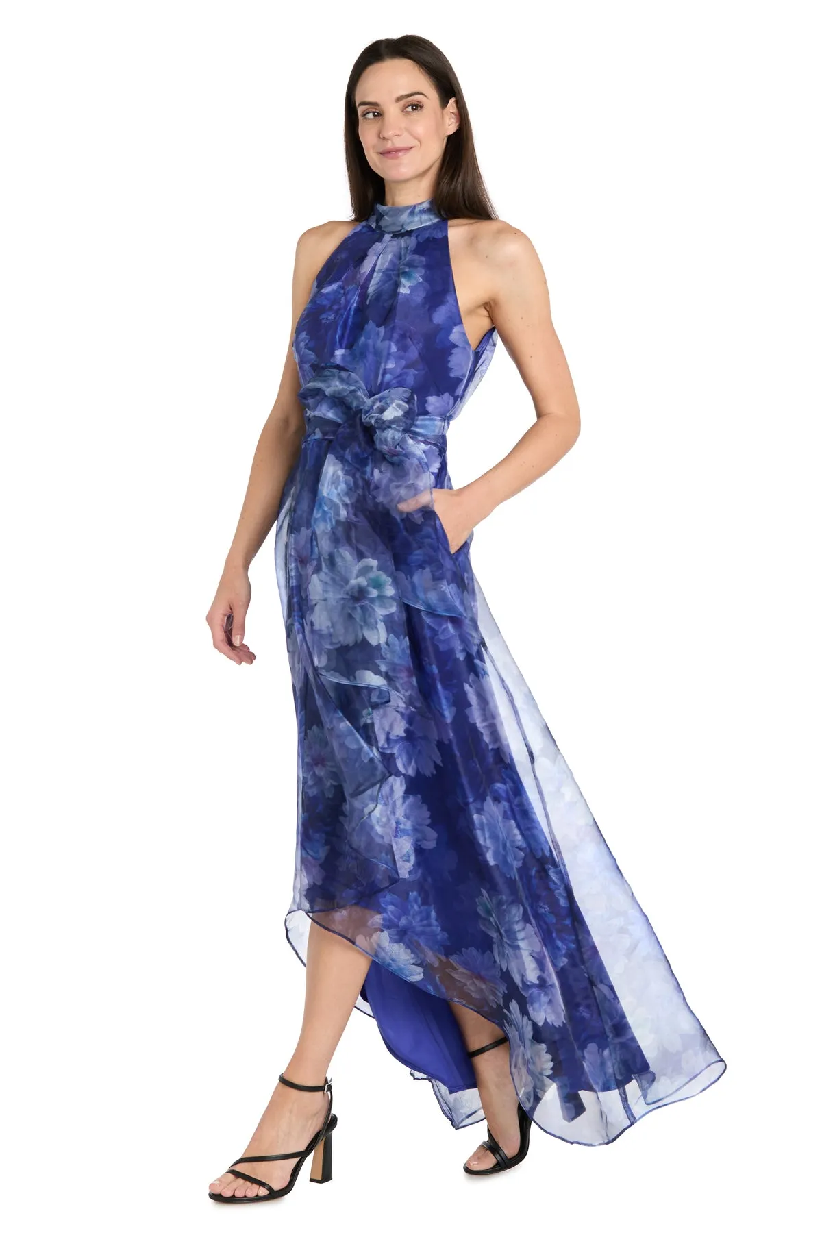 High-Low Tiered Taffeta Dress with Sash sold by R&M Richards product image thumbnail 4