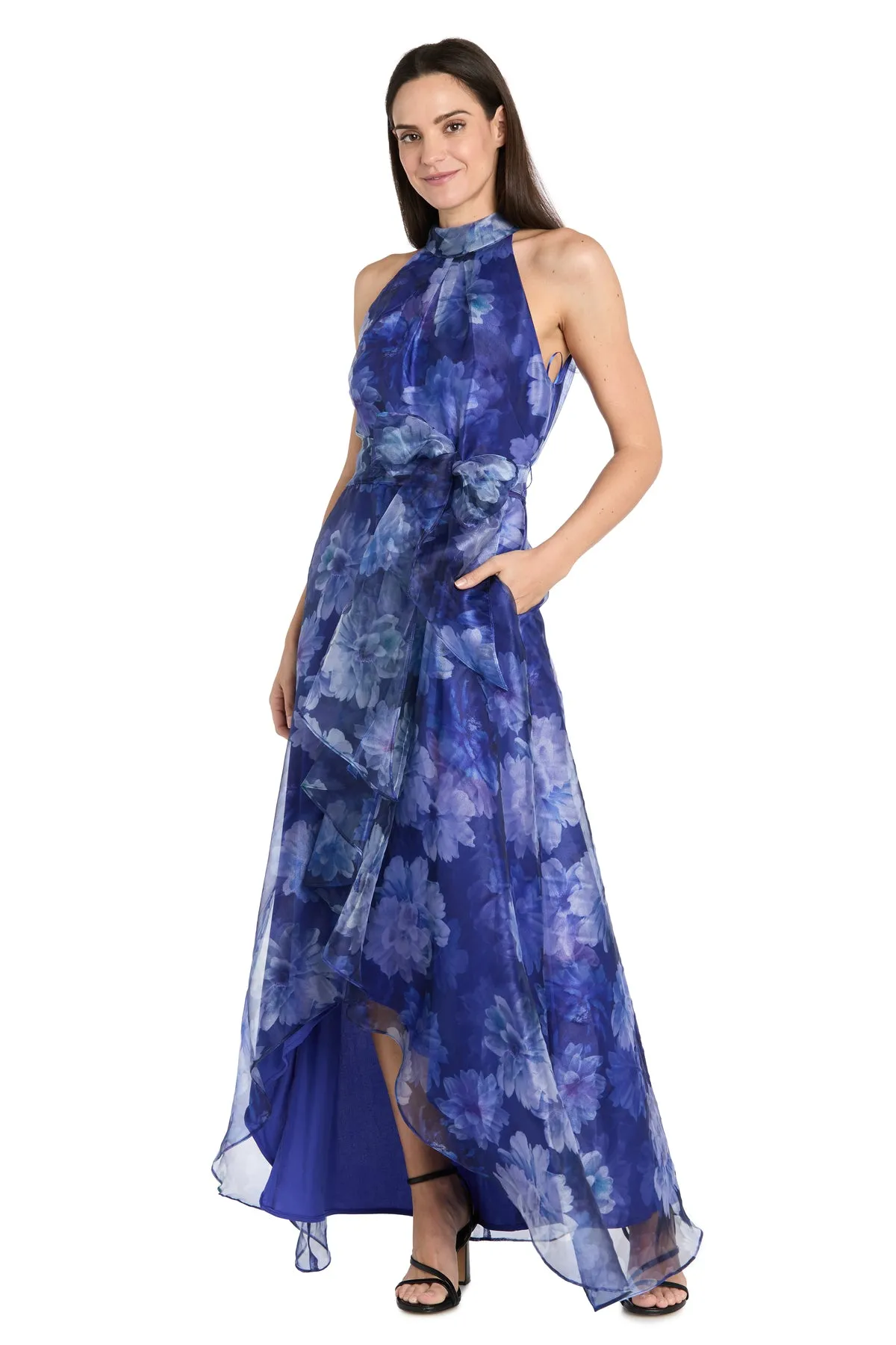 High-Low Tiered Taffeta Dress with Sash sold by R&M Richards product image thumbnail 5