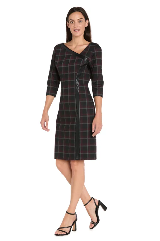 Modern Plaid Asymmetrical Sheath Dress made by R&M Richards
