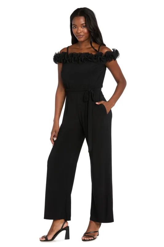 Elegant Ruffle Off The Shoulder Jumpsuit sold by R&M Richards