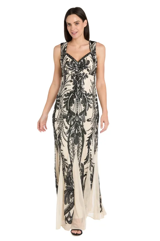 Embroidered Sequin Sweetheart Neckline Dress sold by R&M Richards