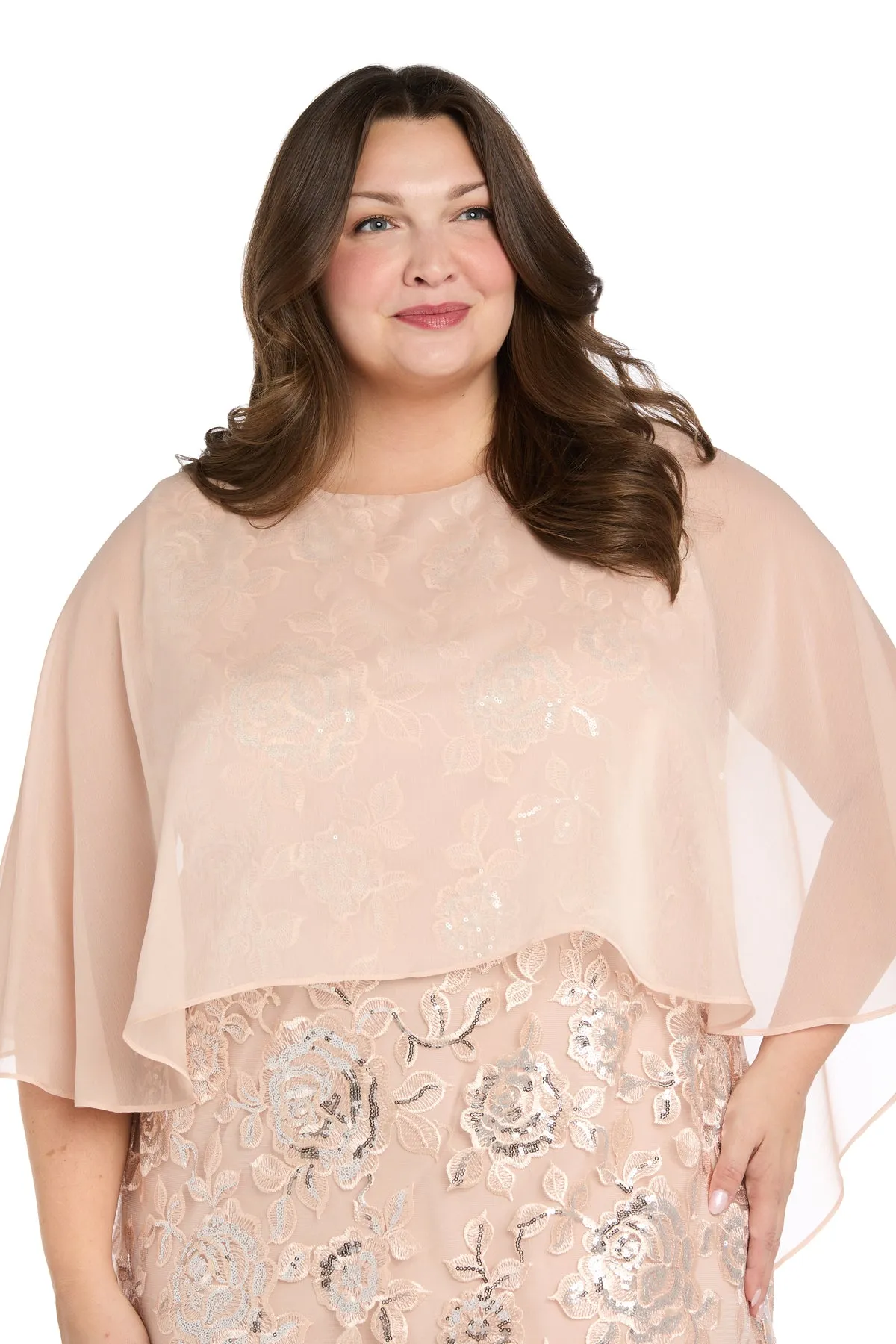 Short Embroidered sequined Cocktail Dress - Plus sold by R&M Richards product image thumbnail 2