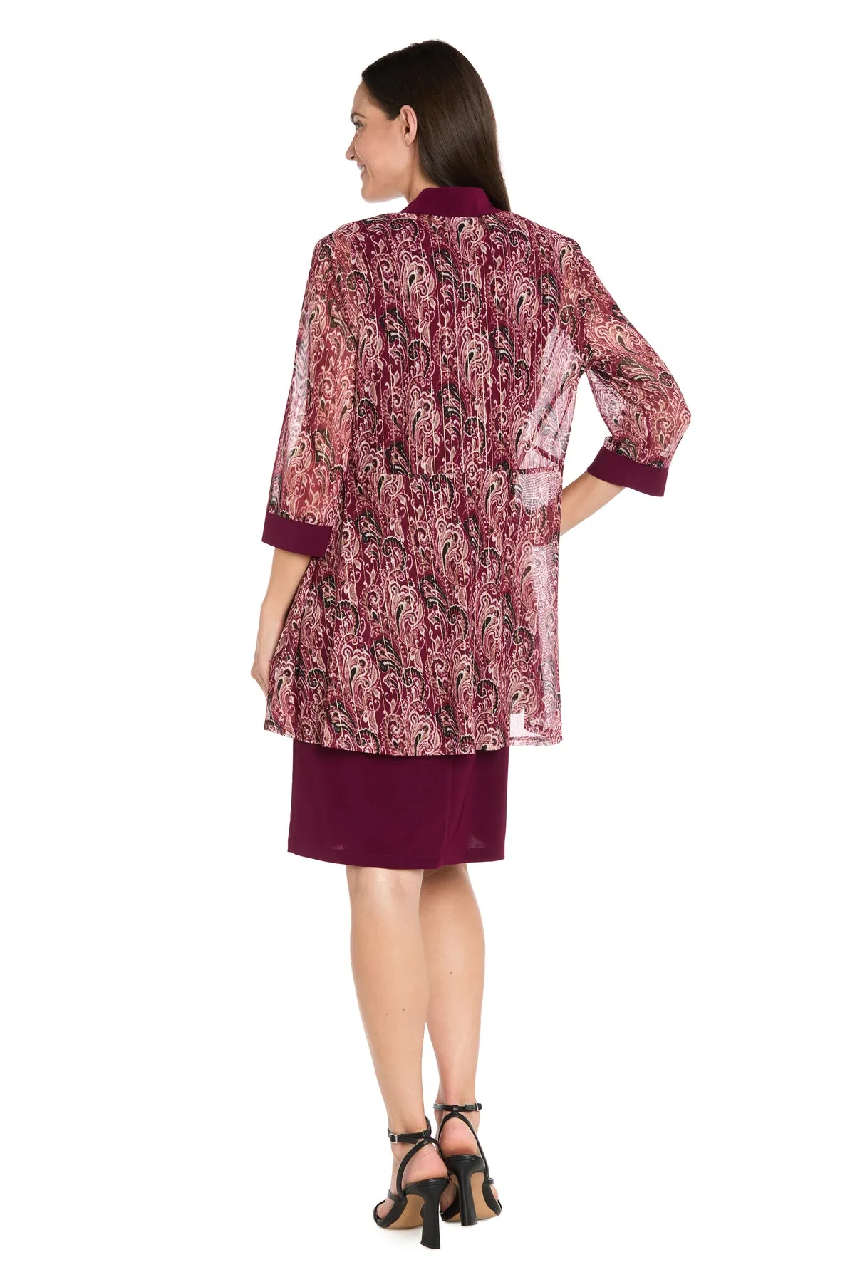 Wine Paisley Mesh Jacket Dress Set sold by R&M Richards product image thumbnail 2