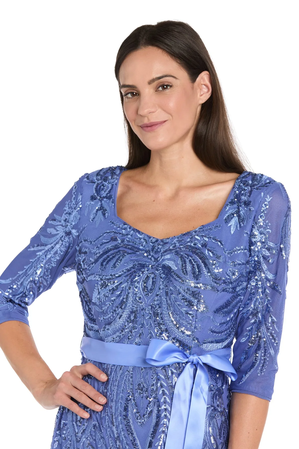 Sequined Gown With Sash Belt - Petite sold by R&M Richards product image thumbnail 3
