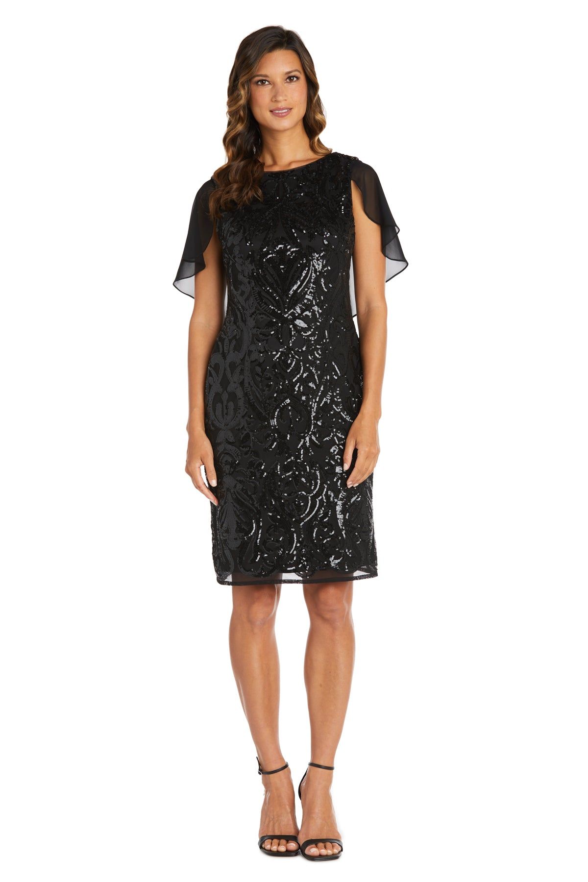 Embellished Cocktail Dress with Capelet Sleeve sold by R&M Richards