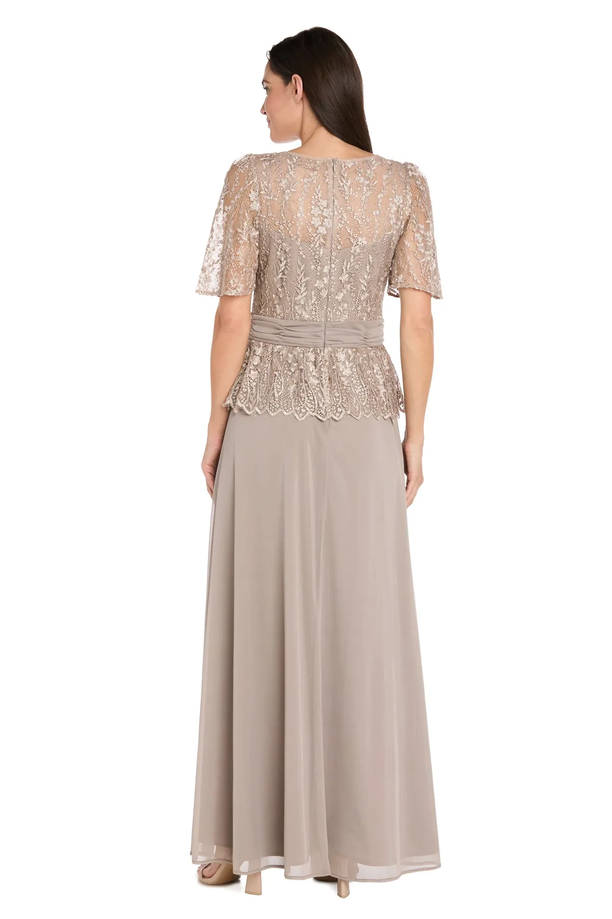 Long Lace Bodice Dress With Short Sleeves - Petite sold by R&M Richards product image thumbnail 3