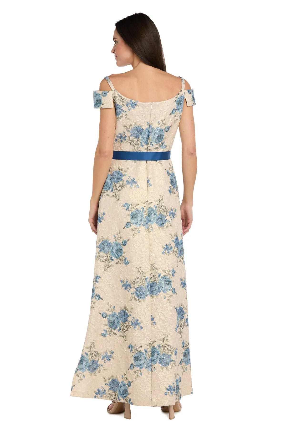 Long Floral Embroidered Off the Shoulder Gown sold by R&M Richards product image thumbnail 2