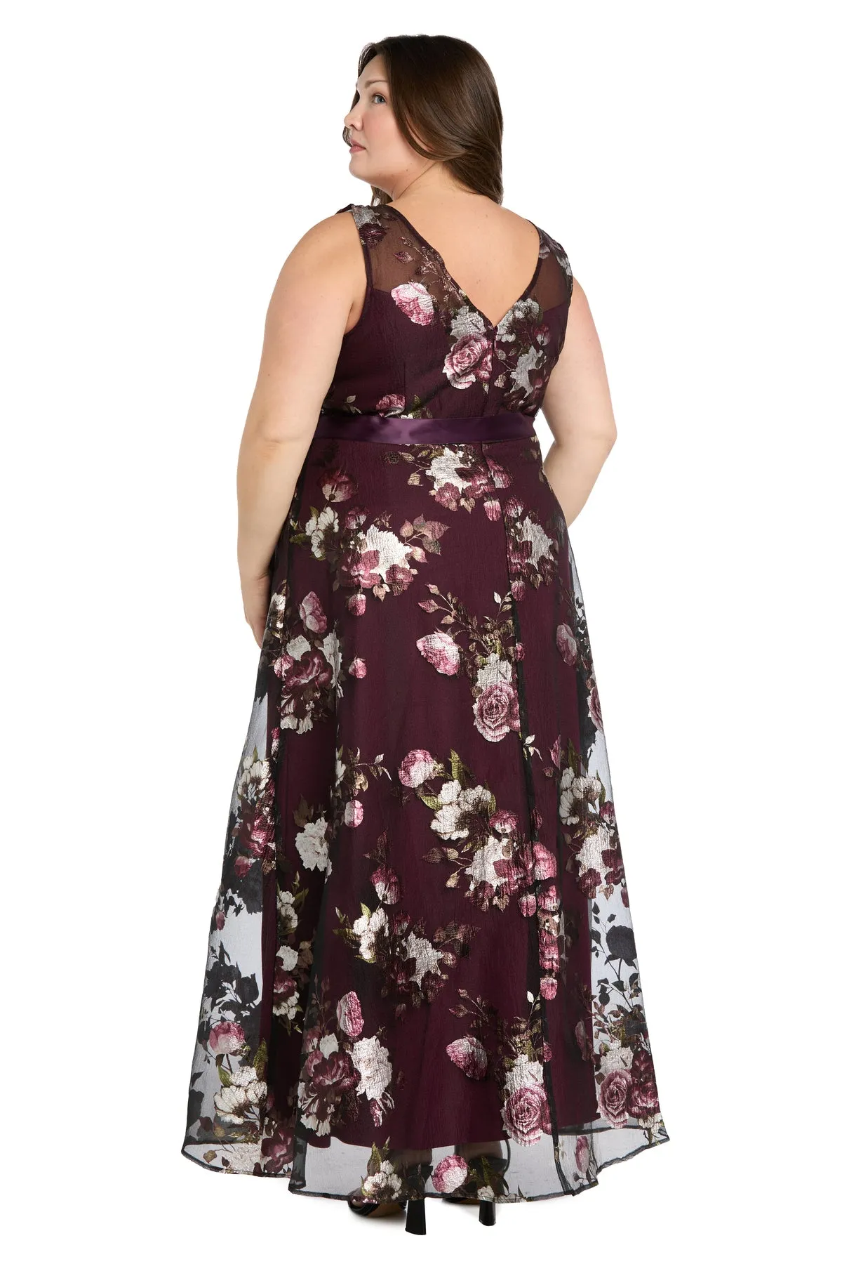 Floral Printed Sleeveless Gown - Plus sold by R&M Richards product image thumbnail 2