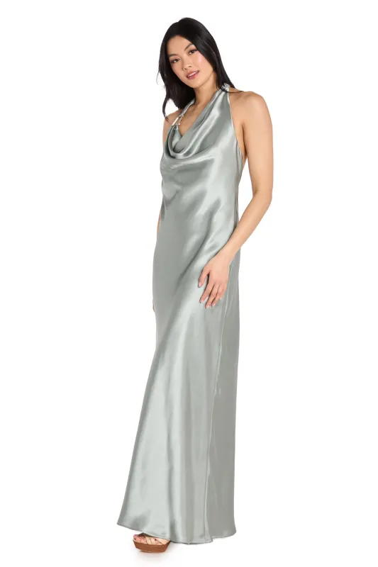 The Lucia Draped Halter Gown made by Morgan & Co.