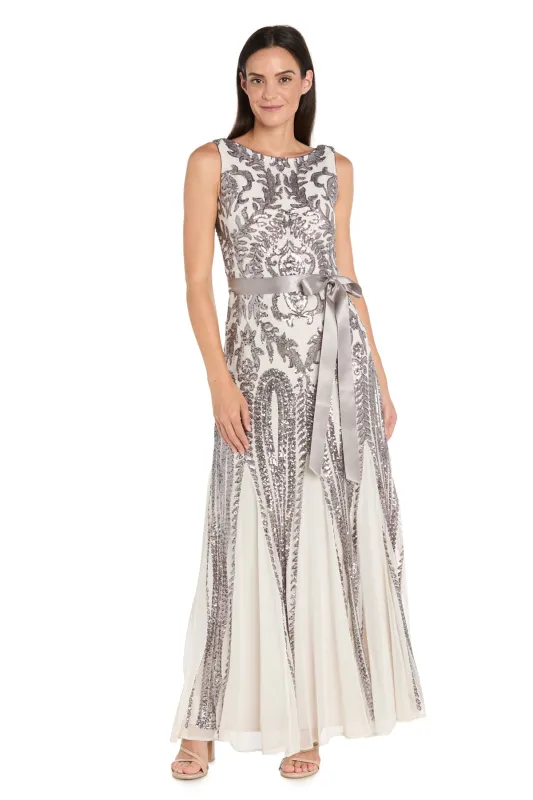 The Serena Embellished Tie-Waist Gown - Petite made by R&M Richards
