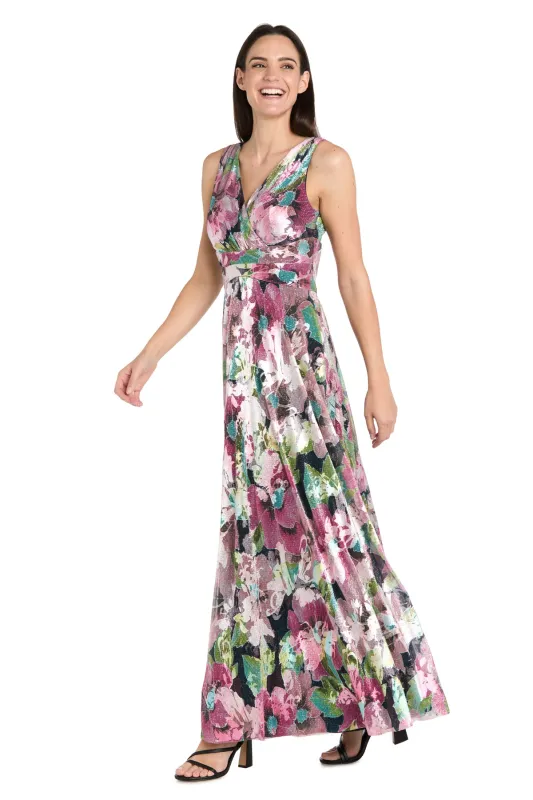 Garden Bloom Chiffon Maxi Dress - Petite made by R&M Richards
