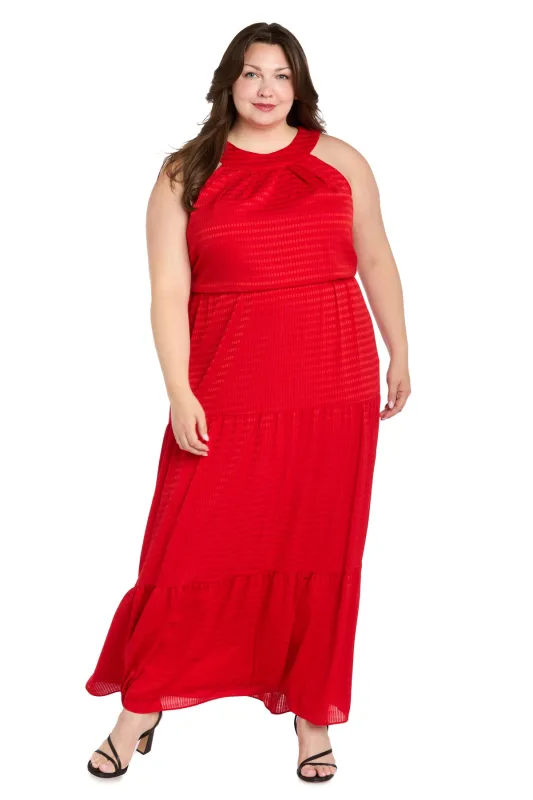 Tiered Halter Maxi Dress - Plus made by R&M Richards