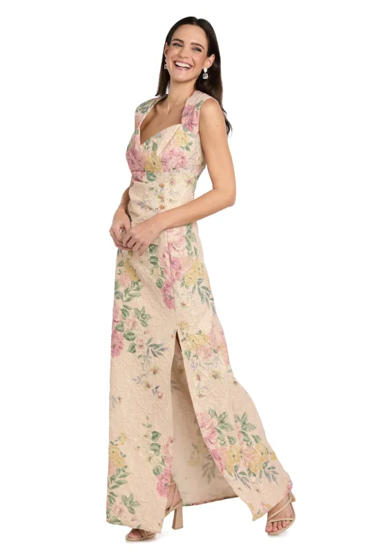 Floral Jacquard Gown made by R&M Richards