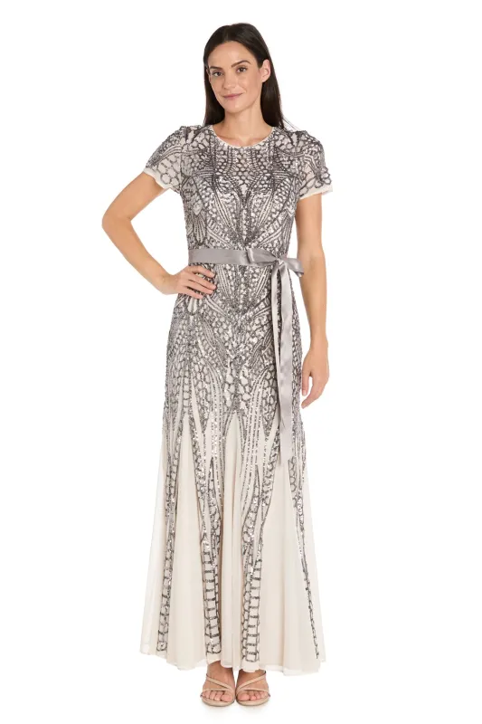 Celeste Embellished Illusion Evening Dress - Petite made by R&M Richards