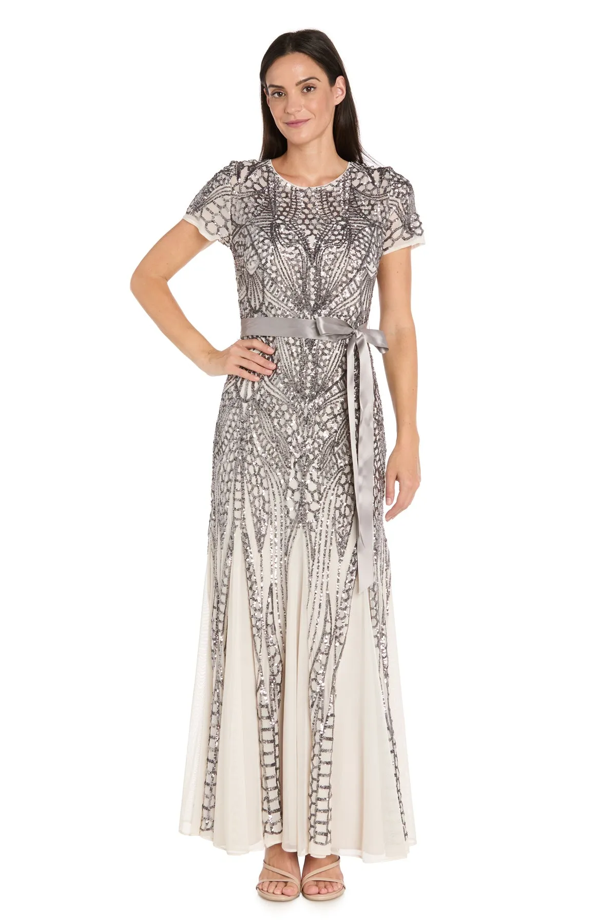 Celeste Embellished Illusion Evening Dress - Petite sold by R&M Richards