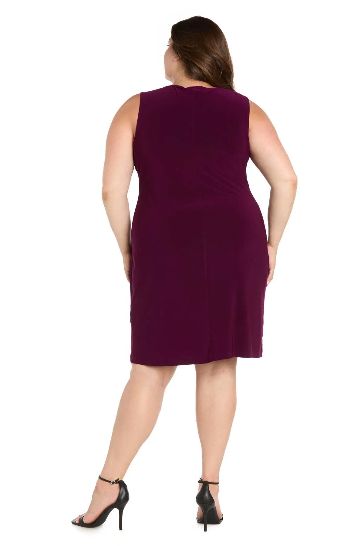 Burgundy Floral Chiffon Jacket Dress - Plus sold by R&M Richards product image thumbnail 4